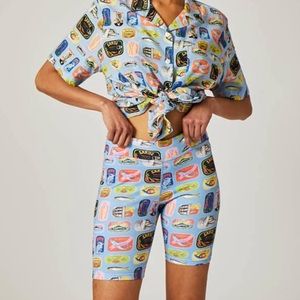 BRAND NEW Rachel Antonoff Unique Sardine Dorinda Bike Shorts Pants Lounge Medium